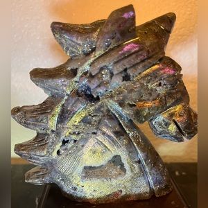 Genuine hand carved sphalerite crystal unicorn horse